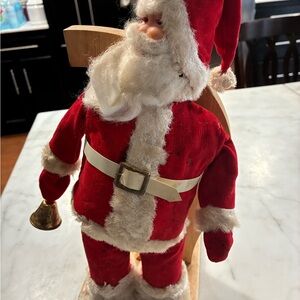 ALPS SANTA CLAUS ~ Vintage 1950's Battery Operated 13" Tin Toy w/ Bell  untested